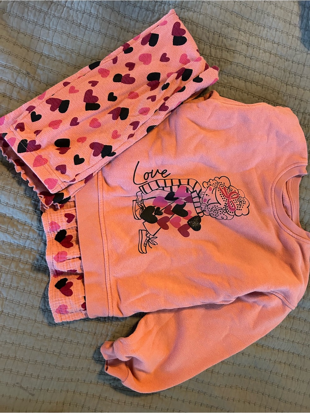 wonder nation Pink Floral Heart Pajama Top